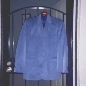Ultra suede western suit coat blue